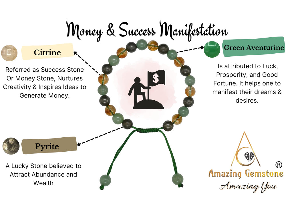 Amazing Gemstone bracelet with pyrite beads highlighting wealth attraction