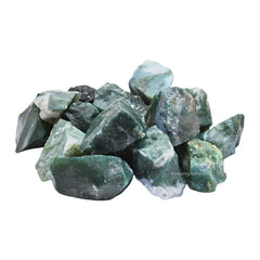 Amazing Gemstone moss agate raw crystal close-up shows natural texture and color