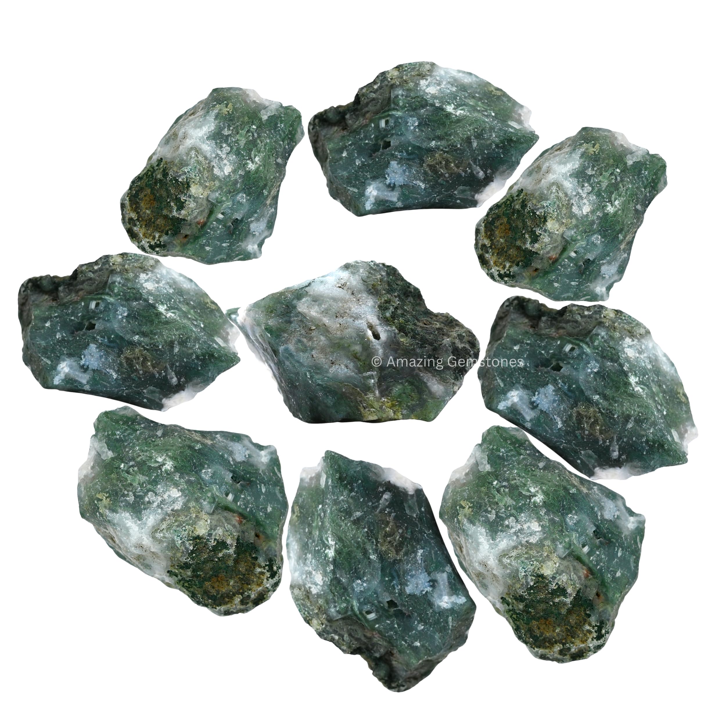 Amazing Gemstone moss agate rough stones for DIY crystal projects and displays