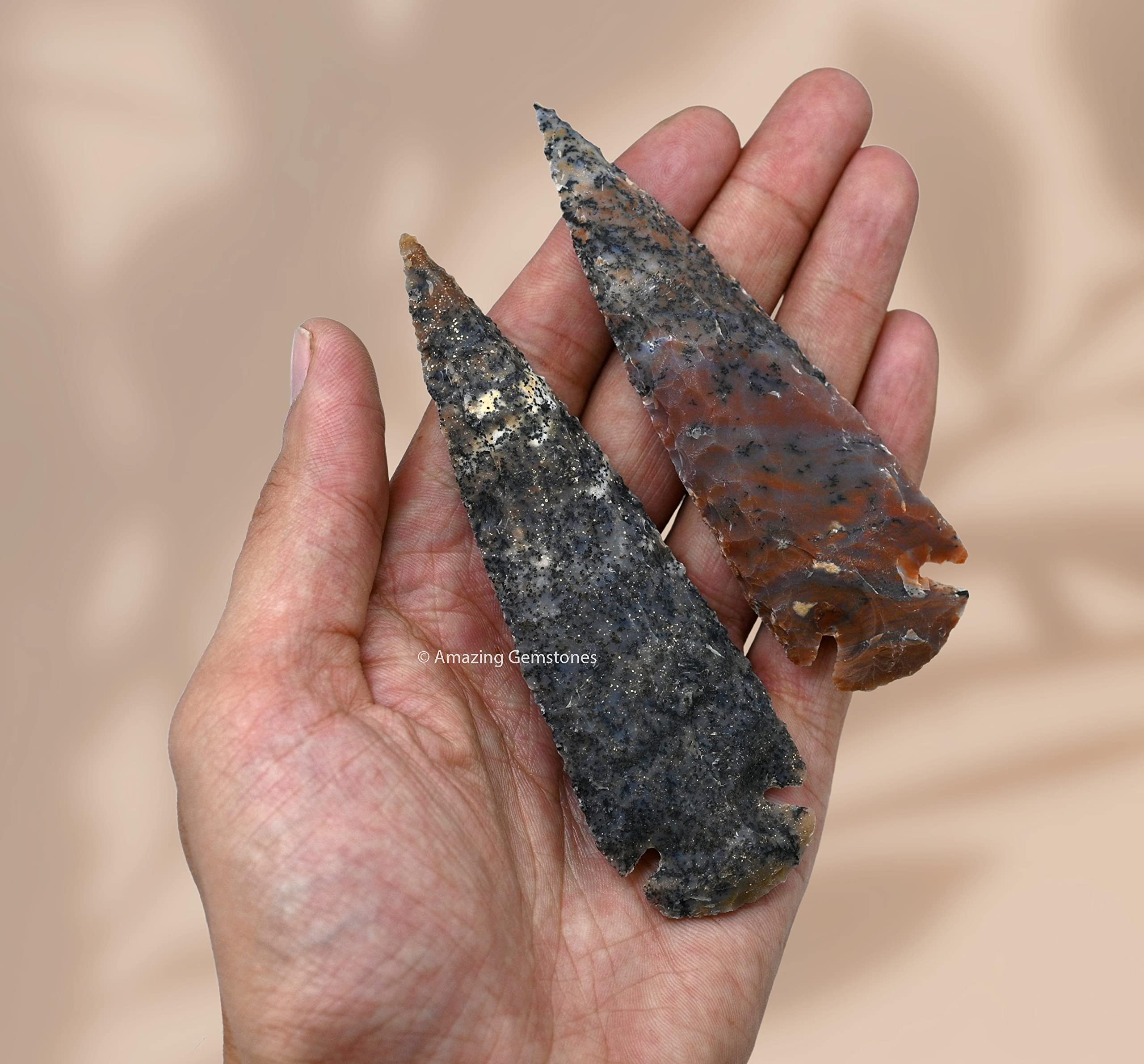 Amazing Gemstone handmade arrowheads ideal for Native-inspired crafts