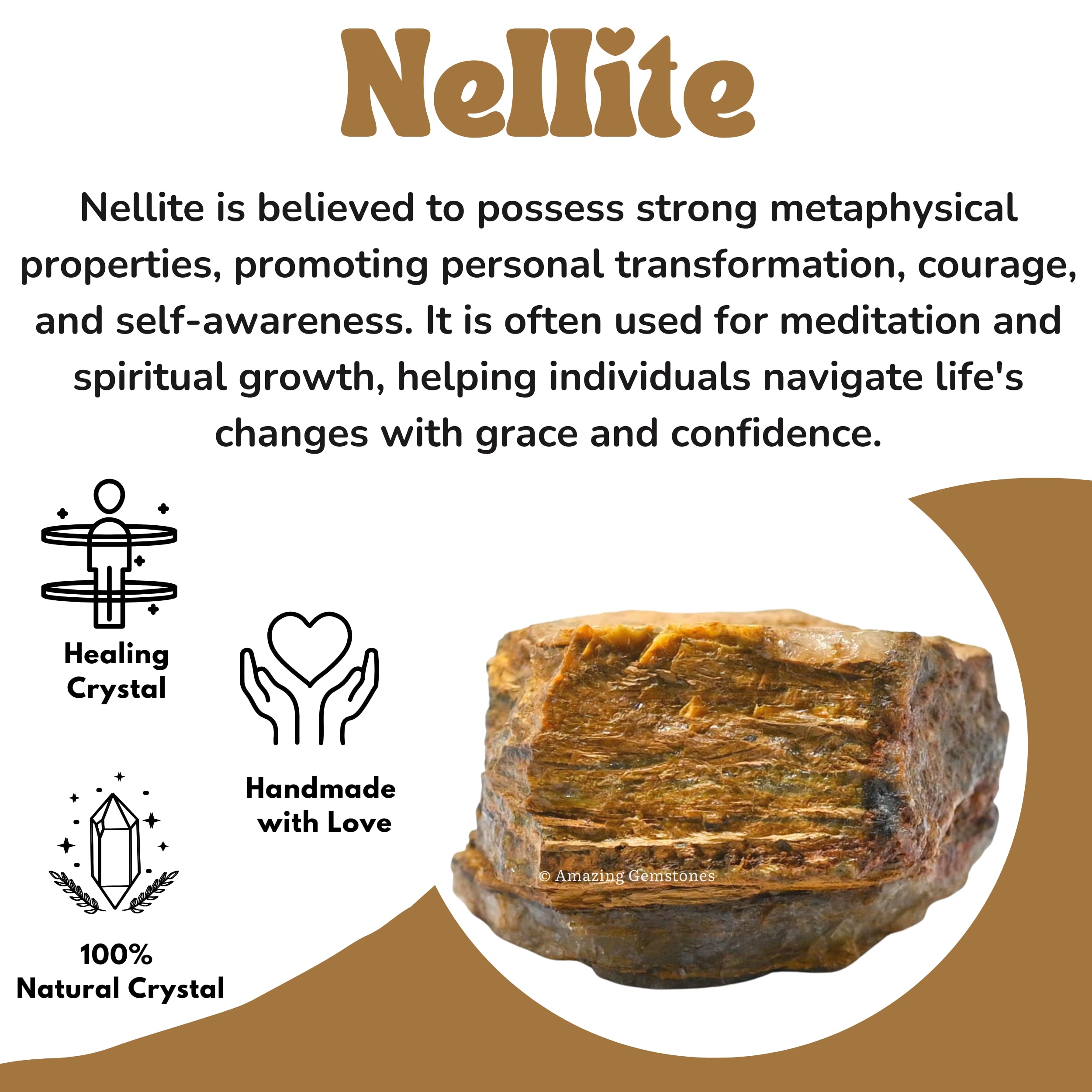 Amazing Gemstone Nellite certificate packaging image emphasizes authenticity and gift-ready presentation.