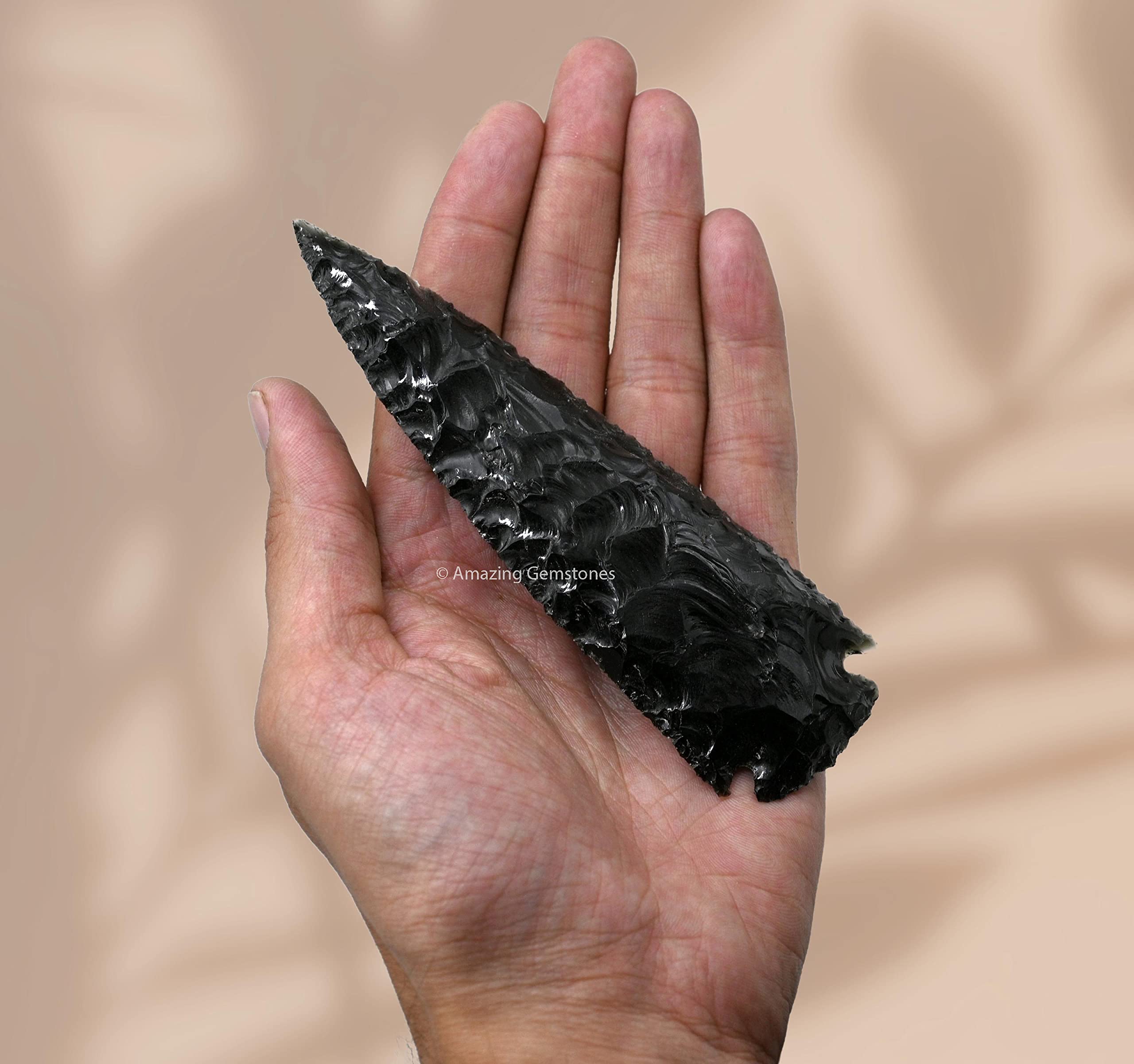 Amazing Gemstone Obsidian arrowhead display for collection or home decor
