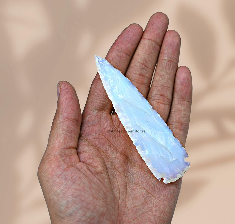 3-4 inch length opalite arrowhead offers versatile use in projects and decor