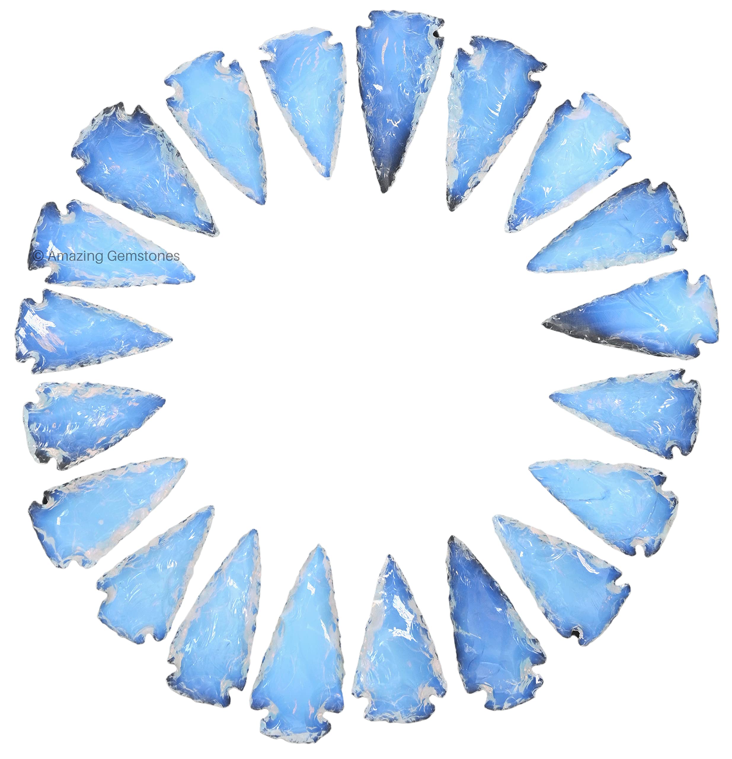 Amazing Gemstone opalite arrowhead close-up highlighting natural crystal beauty for display