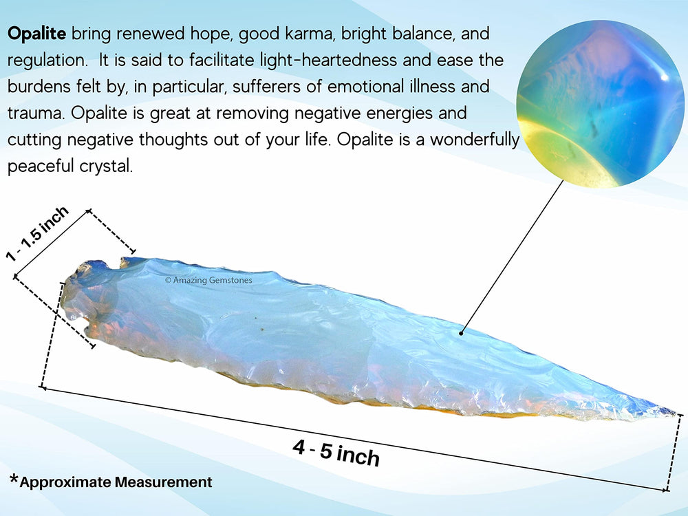 Amazing Gemstone opalite arrowhead showing natural crystal formation