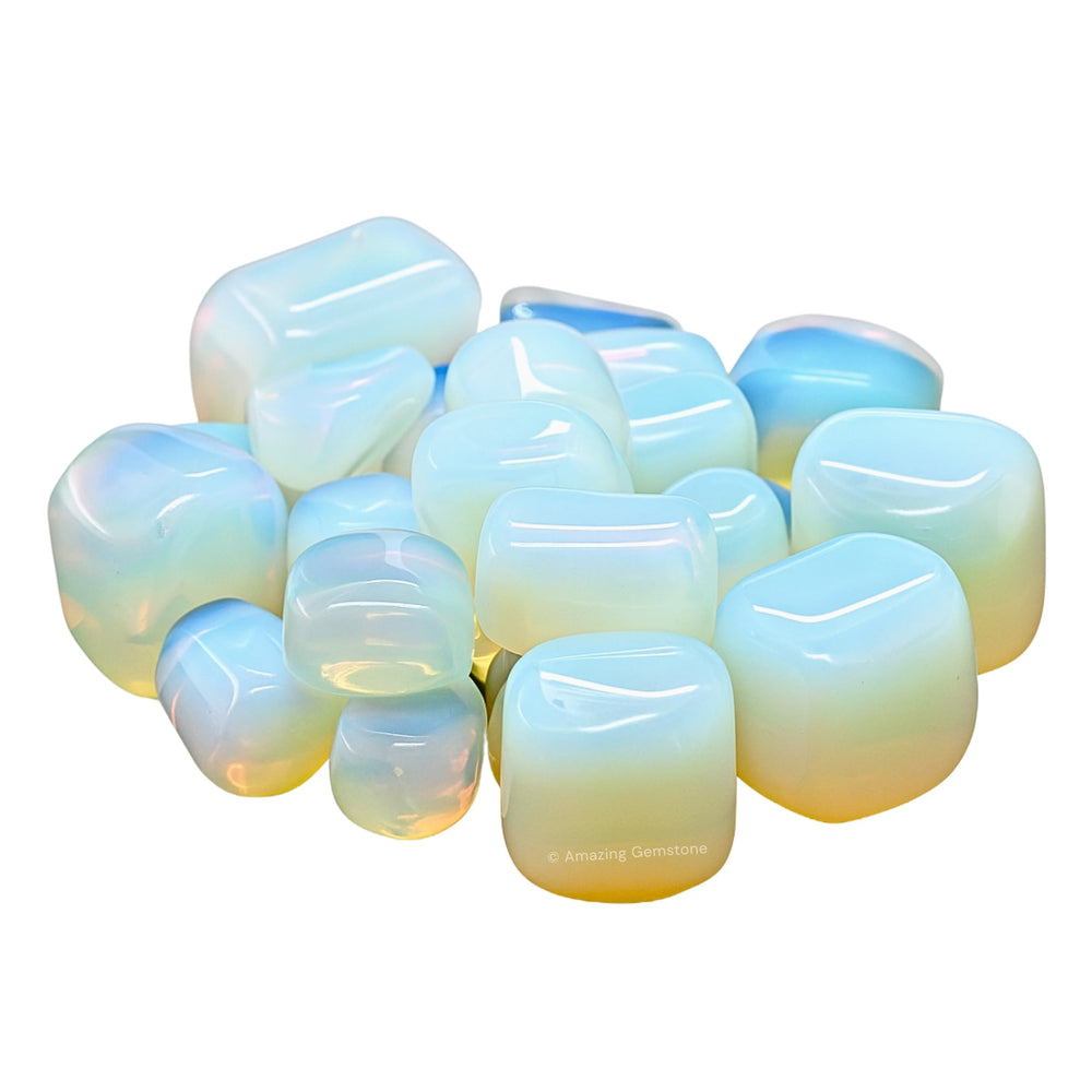 Amazing Gemstone Opalite bulk crystals with natural shimmer for display and meditation rituals.