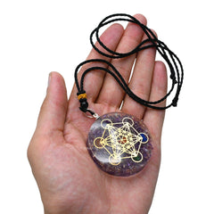 Amazing Gemstone Orgone Pendant adjustable cord ready for heart or throat wear.