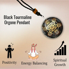 Amazing Gemstone Orgone Pendant shows natural crystal composition with resin and metal blend.