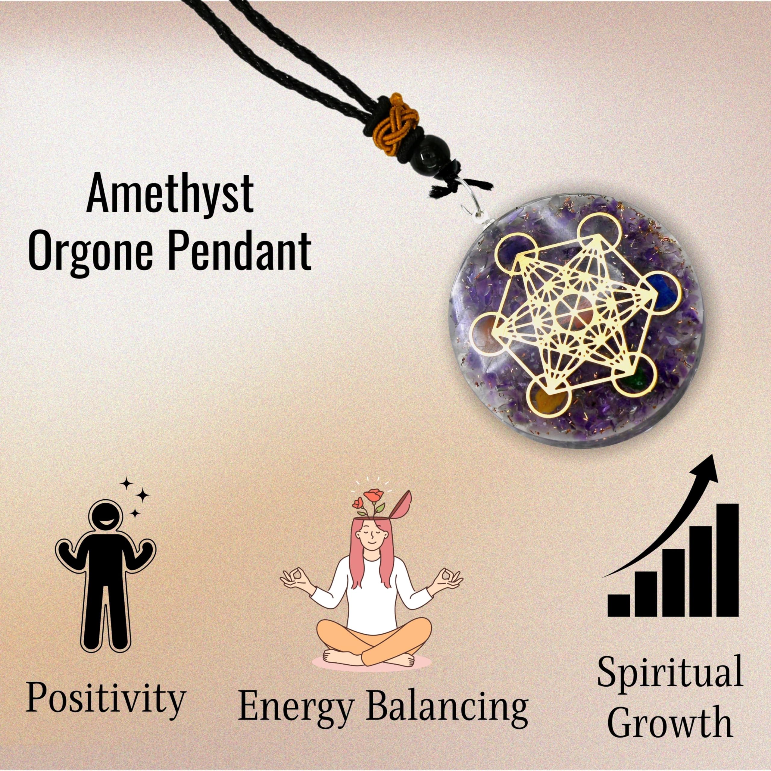Amazing Gemstone Orgone Pendant natural crystals and resin with vibrant color.