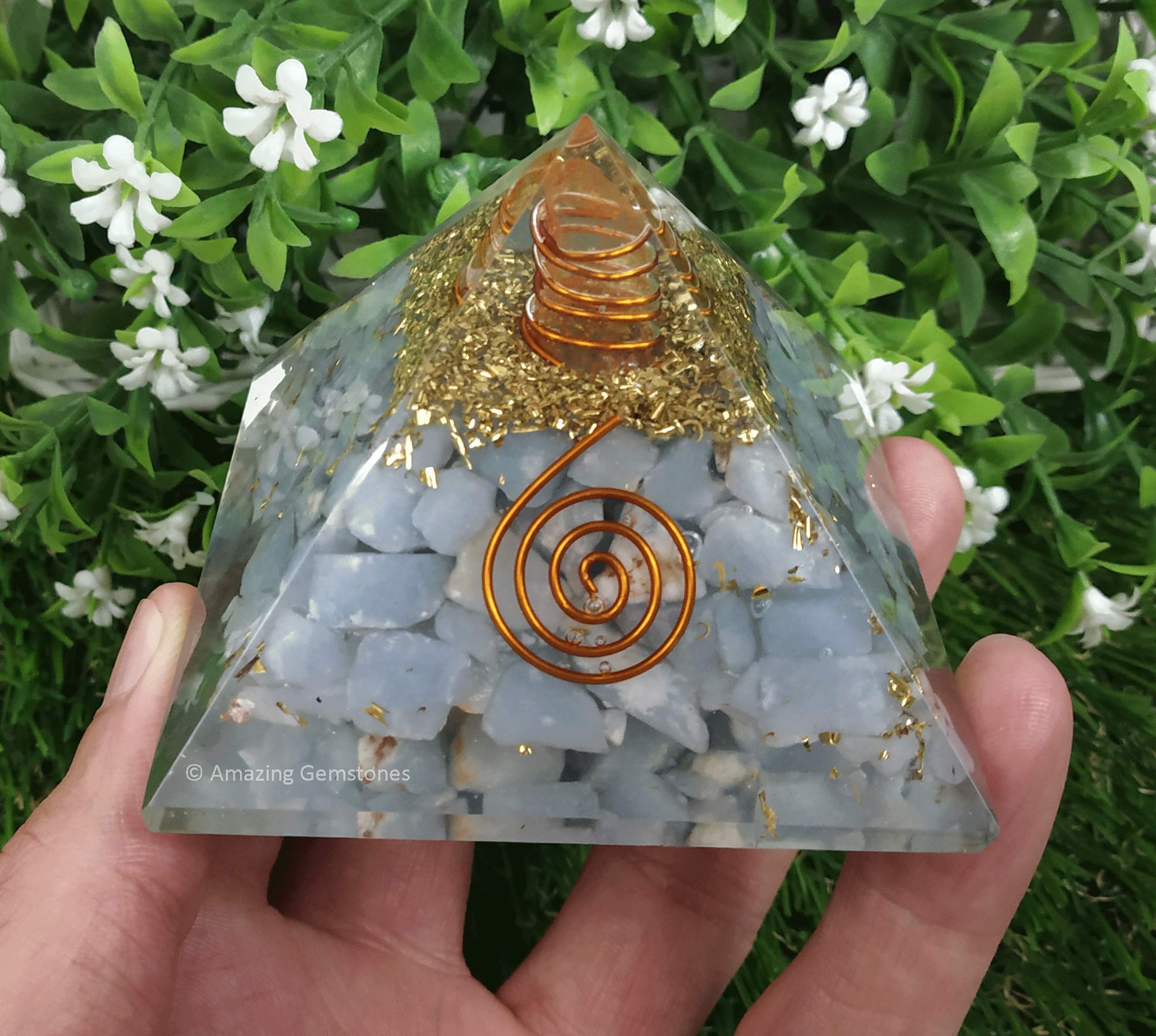 Amazing Gemstone orgone pyramid placed at home boosts serene atmosphere.
