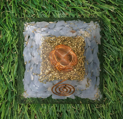 Amazing Gemstone orgone pyramid in velvet gift pouch makes a thoughtful present.