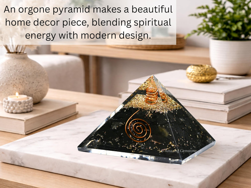 Amazing Gemstone orgonite pyramid packaging confirms authenticity and value