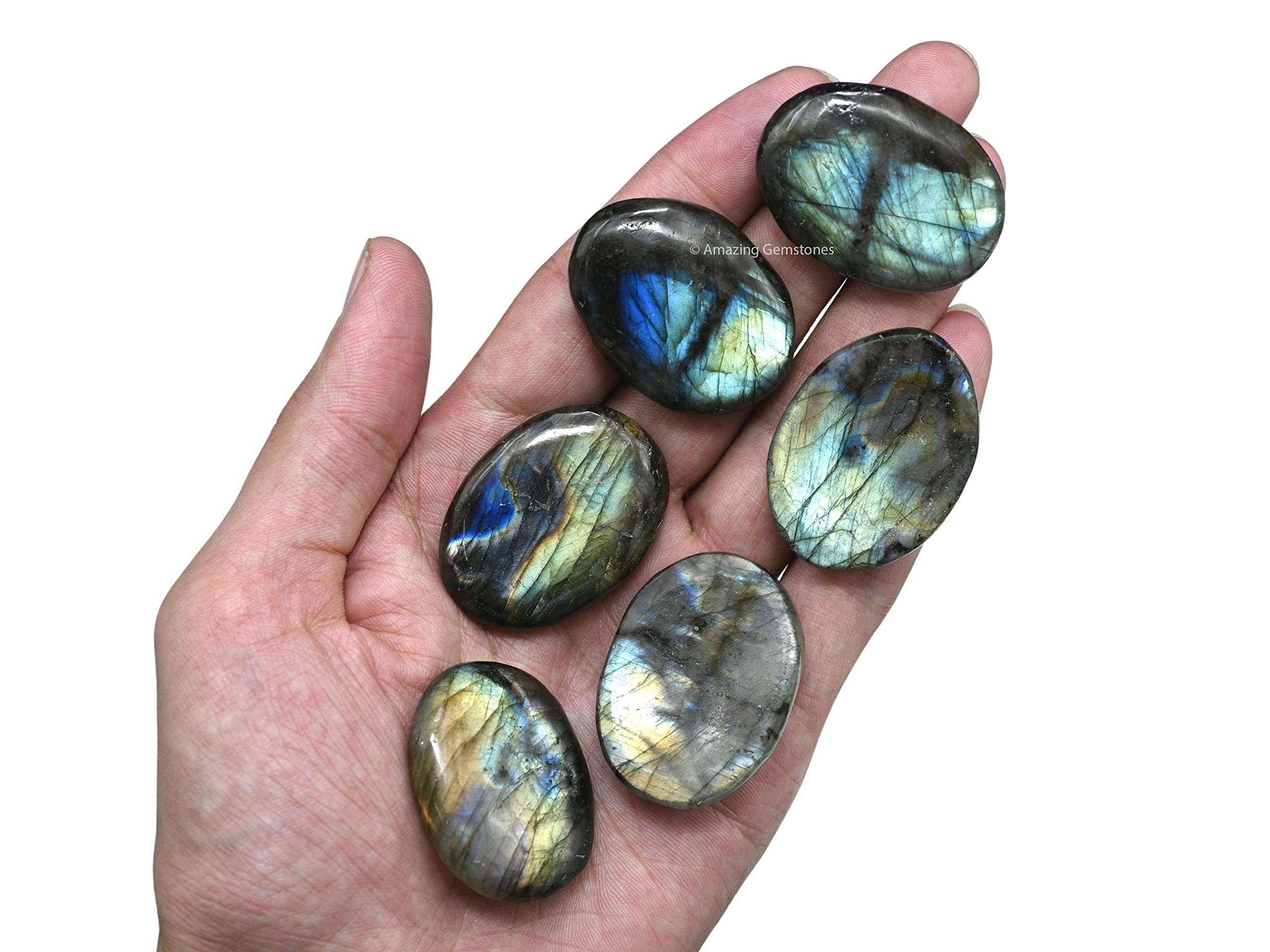 Amazing Gemstone palm-stone-gift-labradorite makes a thoughtful mindfulness gift