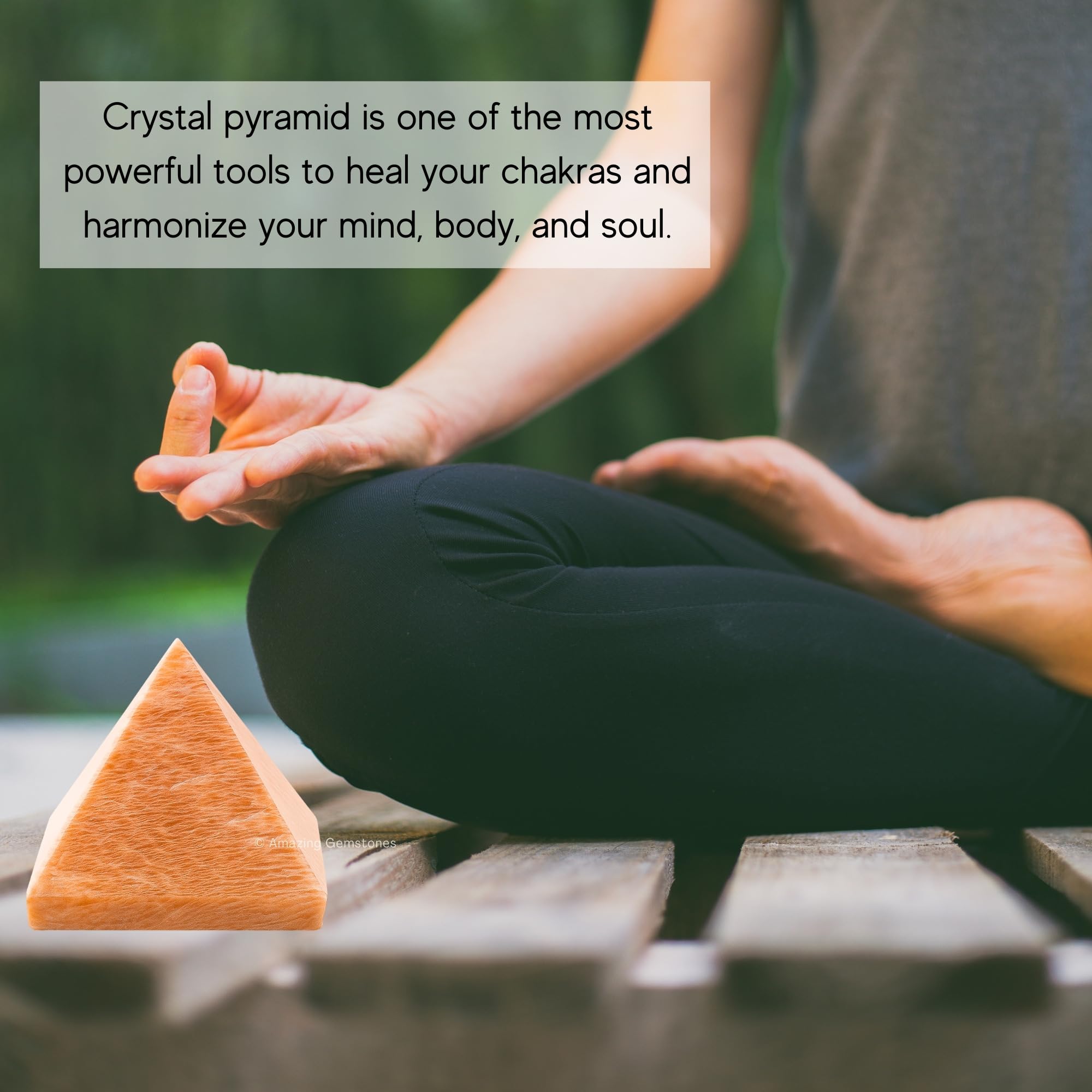 Pyramid from Amazing Gemstone used as a desk paperweight