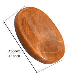 Amazing Gemstone Peach Moonstone Worry Stone during meditation session aiding focus