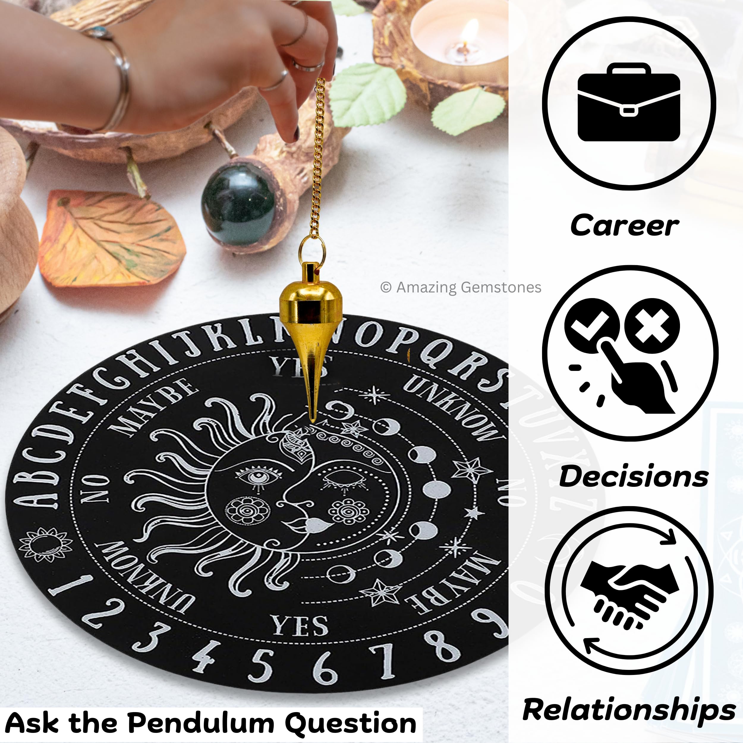 Amazing Gemstone pendulum glossy metal finish conveys quality
