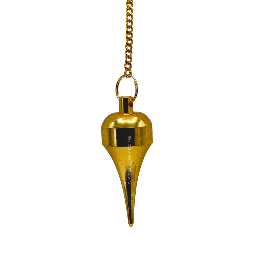 Amazing Gemstone pendulum closeup with gold point dome for precise readings