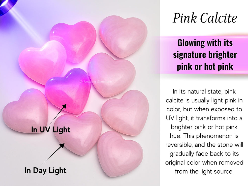 Amazing Gemstone Pink Calcite Heart Palm Stone resting on skin during relaxation.