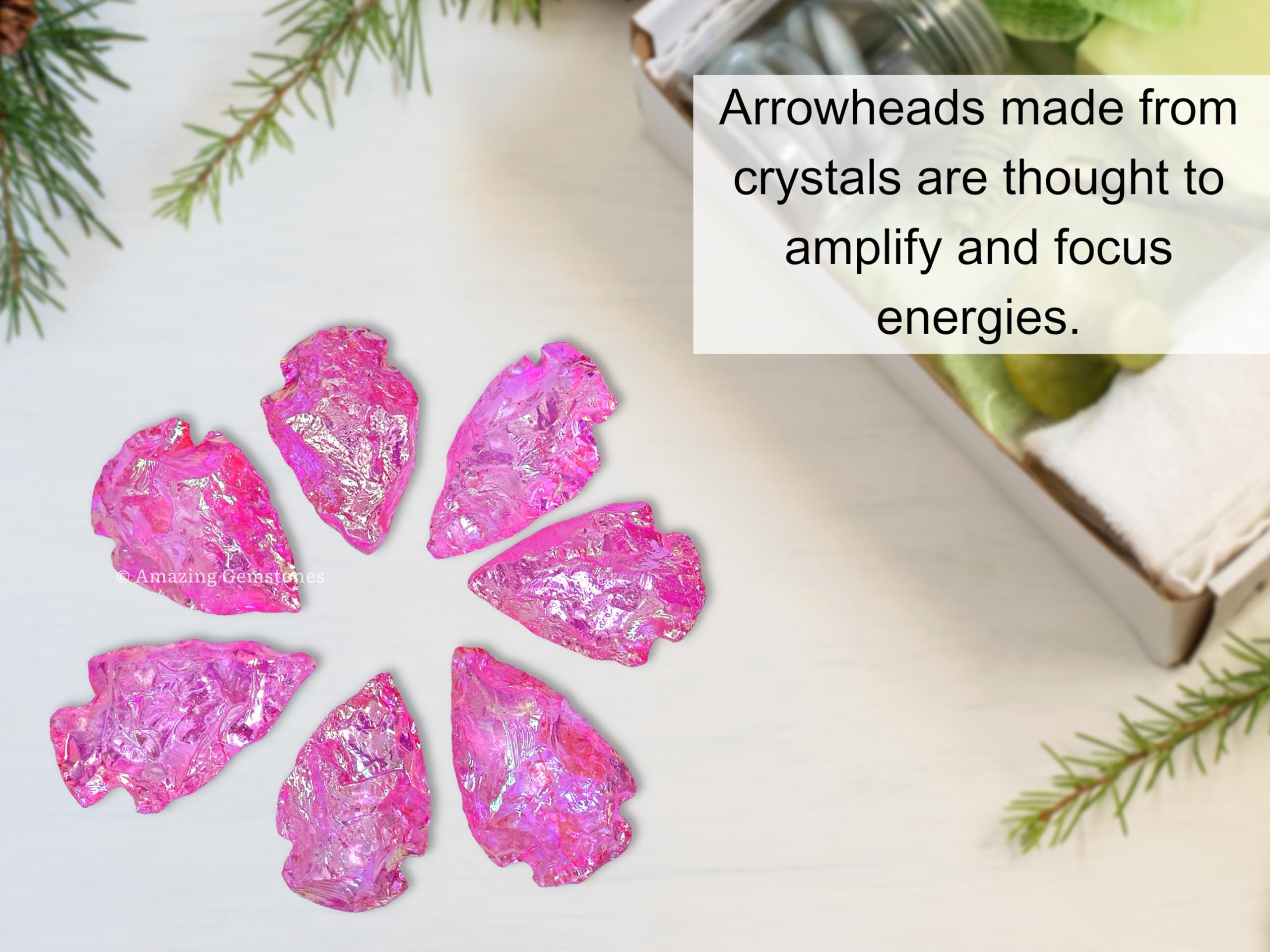 Amazing Gemstone pink rose aura quartz arrowhead natural crystal for crafts and decor.
