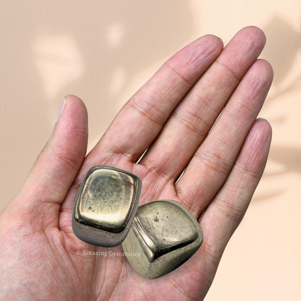 Amazing Gemstone Pyrite crystal display captures metallic flecks in natural light.