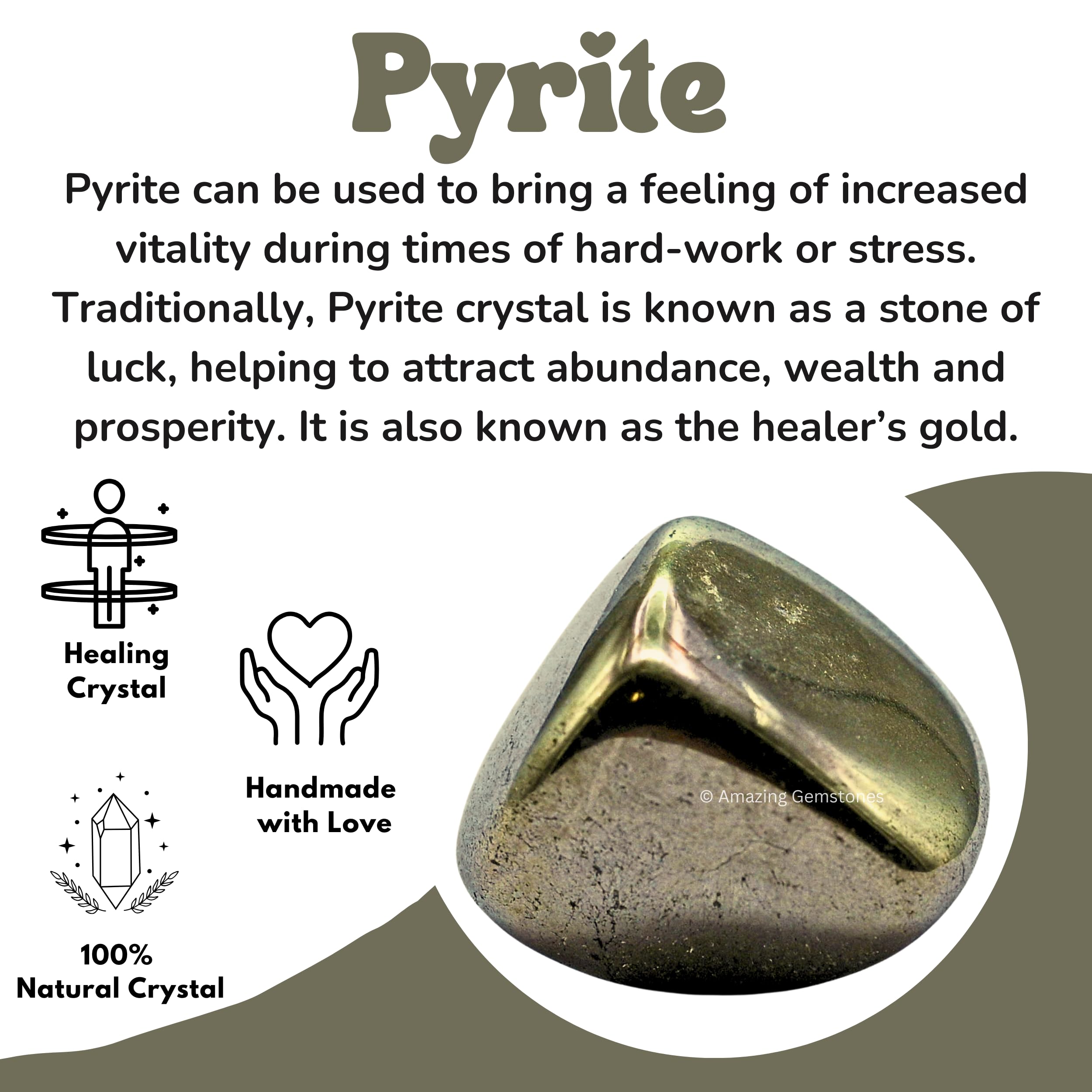 Amazing Gemstone Pyrite gemstone sets provide graceful energy accents for shelves.
