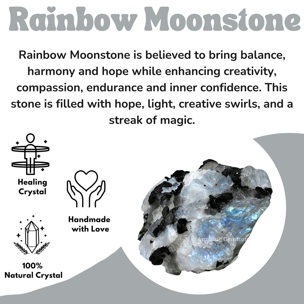 Amazing Gemstone Rainbow Moonstone certificate accompanies authenticity and value.
