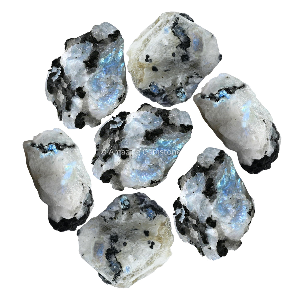 Amazing Gemstone Rainbow Moonstone rough 1 lb for DIY tumbling projects