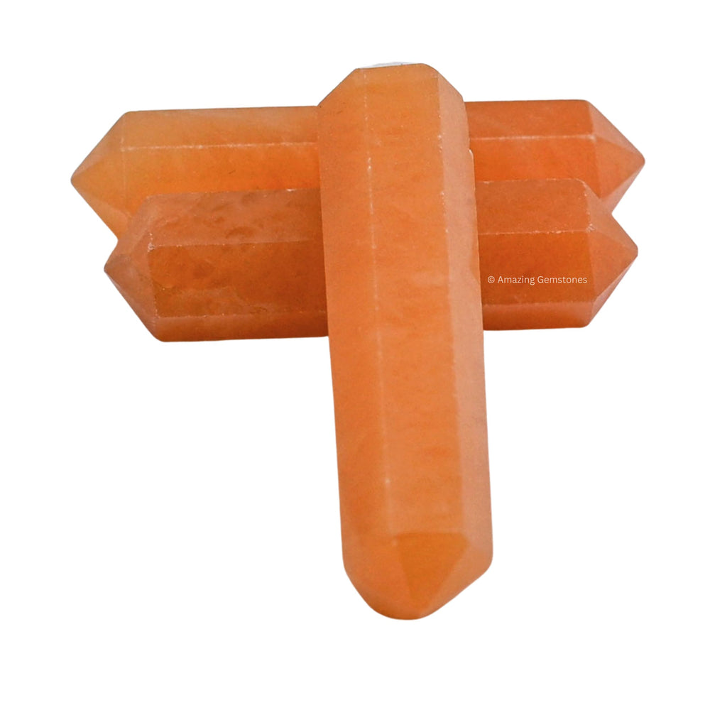 Amazing Gemstone red aventurine points shown as a thoughtful gift and decor accent.