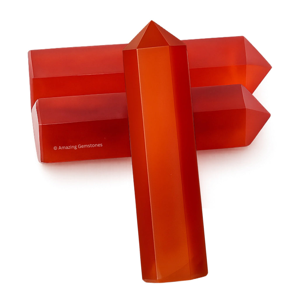 Amazing Gemstone Red Onyx wand held during meditation for focus.