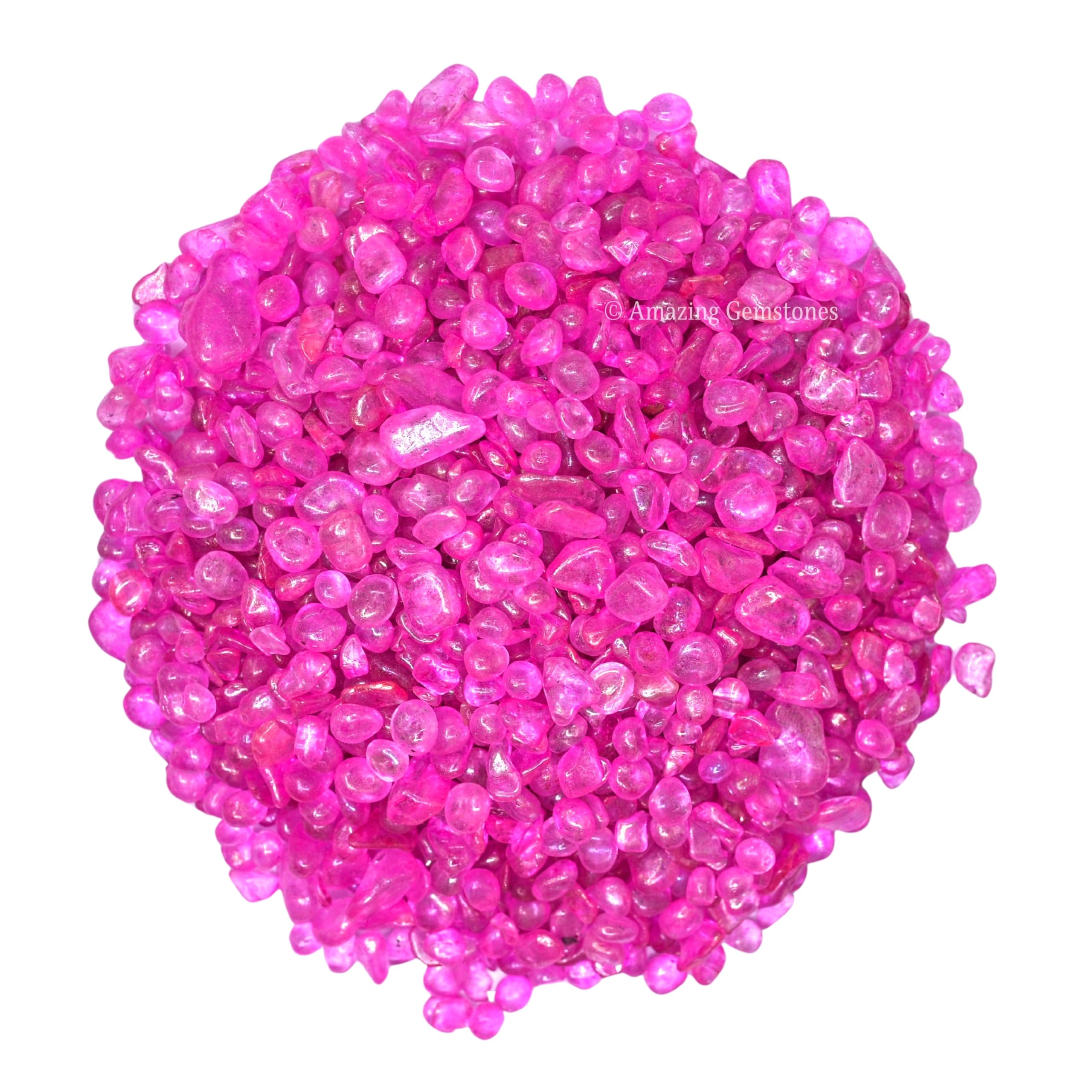 Amazing Gemstone Rose Aura Quartz chips add natural color to aquarium displays.