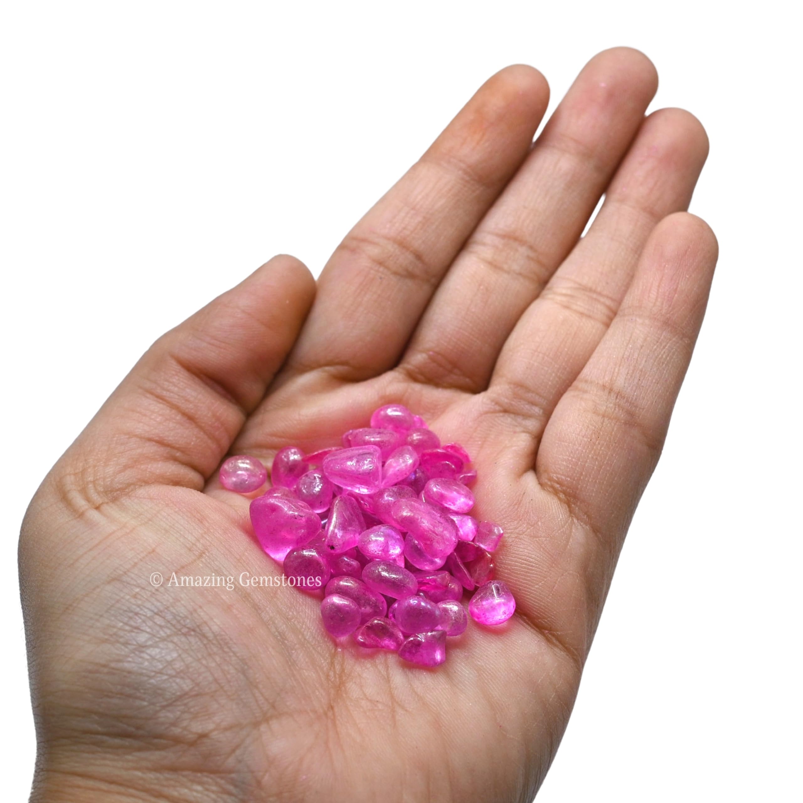 Amazing Gemstone Rose Aura Quartz chips for DIY decor projects.