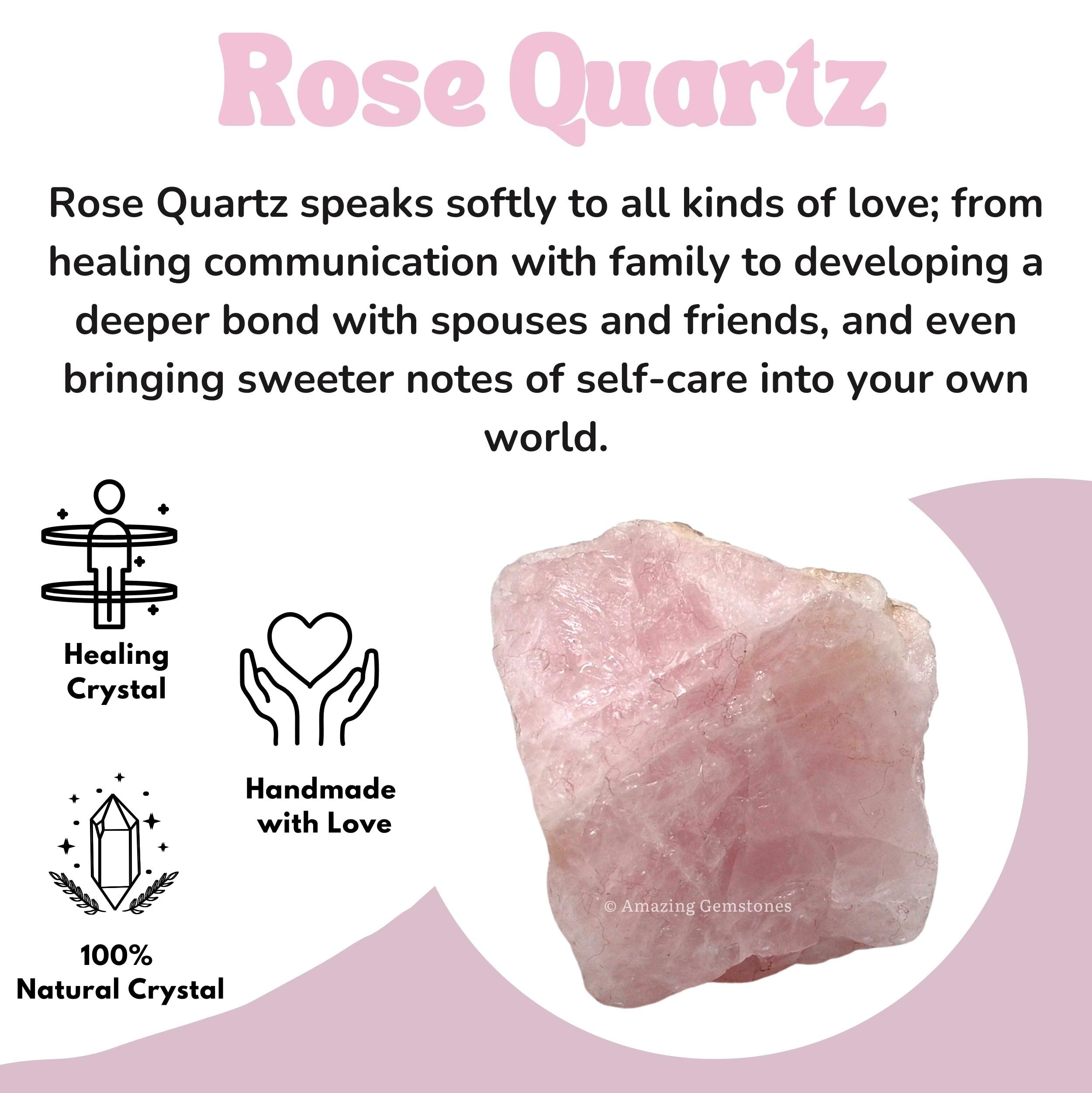 Amazing Gemstone rose quartz crystals for chakra balancing and focus