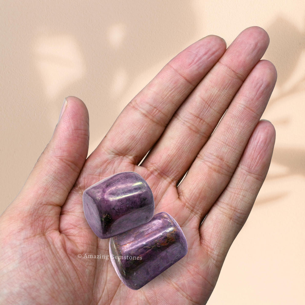 Amazing Gemstone Ruby tumbled stones highlighting color for crafts and display.