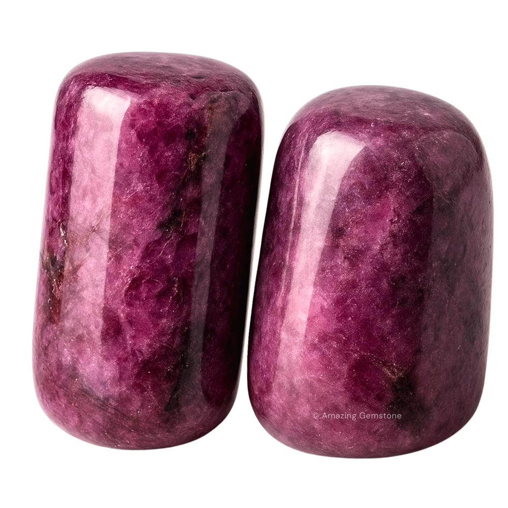 Amazing Gemstone Ruby tumbled stones showing natural color and subtle sparkle.