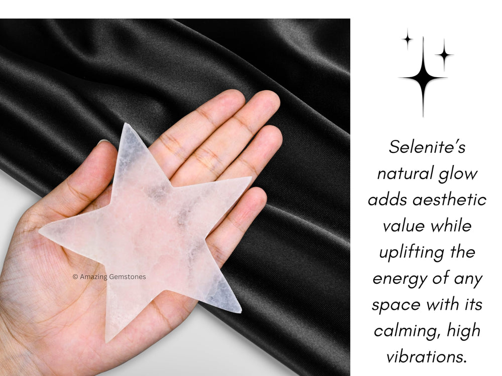 Amazing Gemstone selenite star design decor elevates space and ambiance