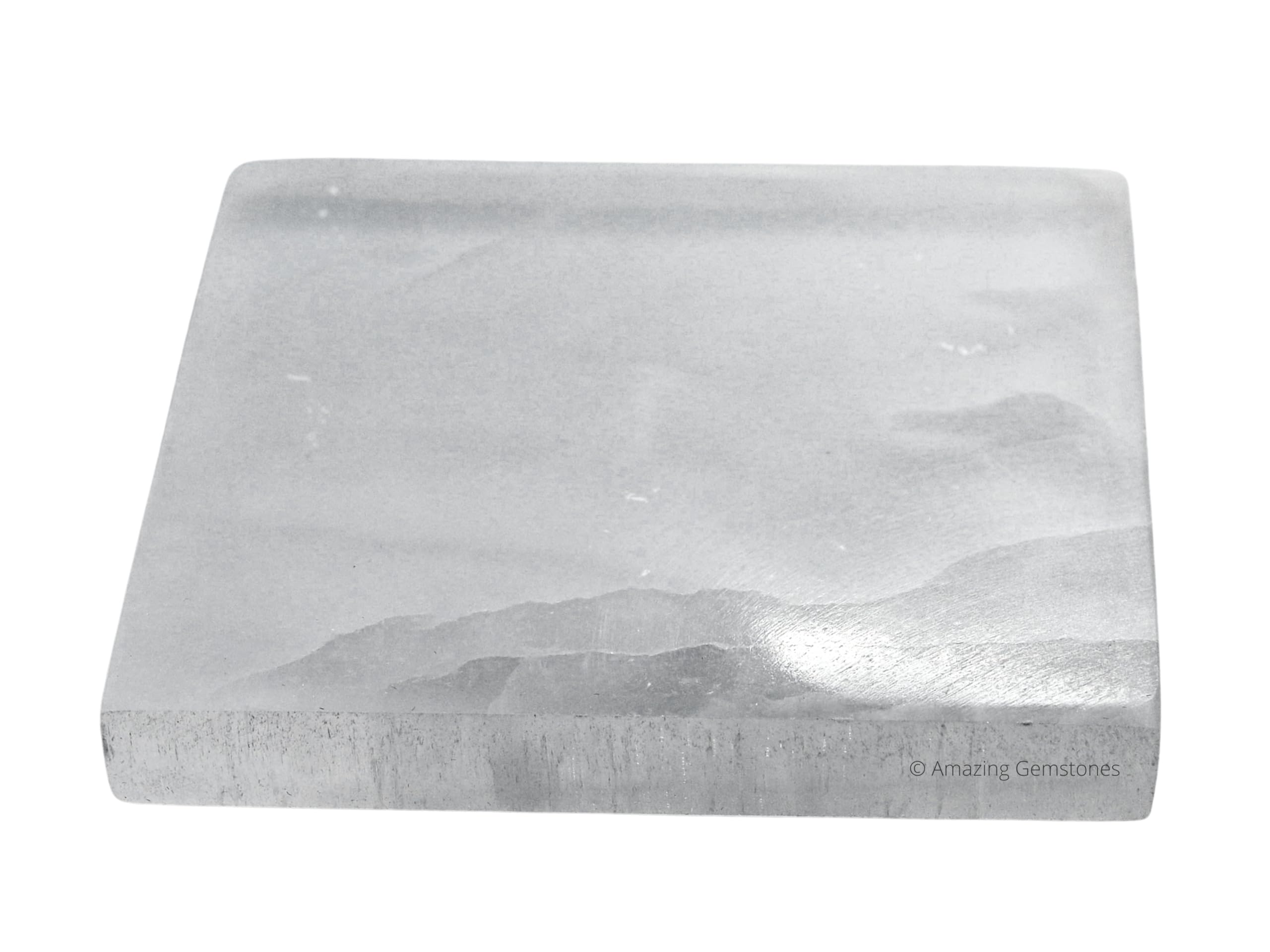 Amazing Gemstone selenite crystal coaster ideal for protecting surfaces and charging stones