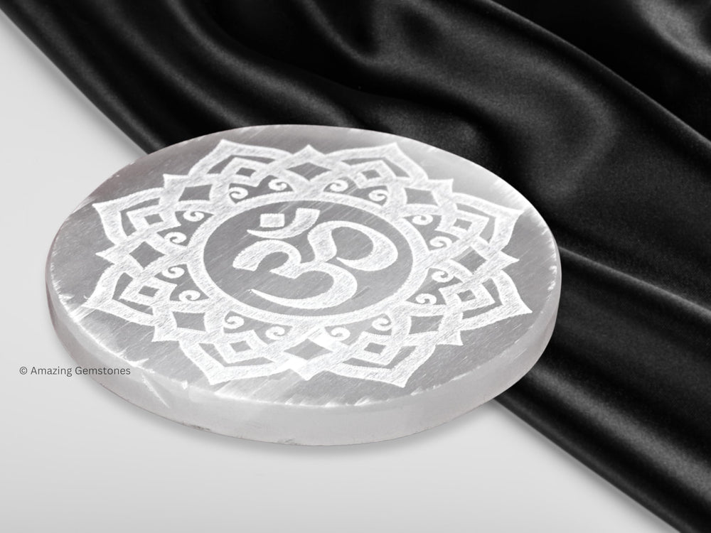Amazing Gemstone selenite plate protective-energy shield for spaces.