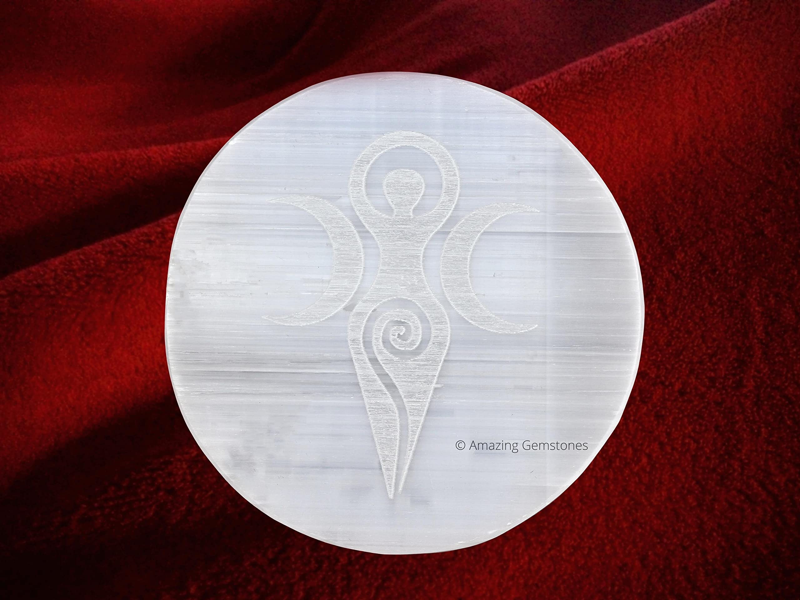 Amazing Gemstone Selenite Plate tranquil balance promotes calm in a room.