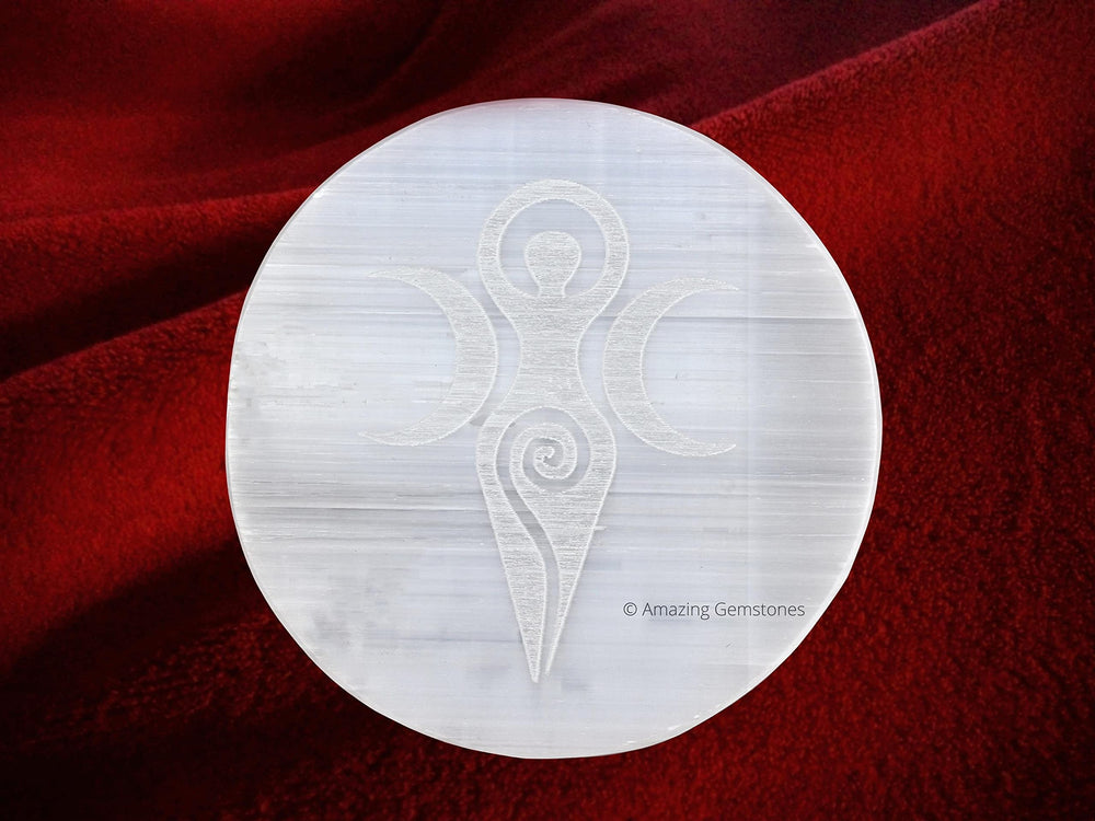 Amazing Gemstone Selenite Plate tranquil balance promotes calm in a room.