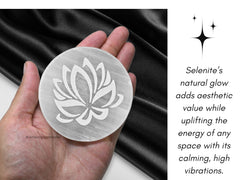 Amazing Gemstone selenite round disc coaster supports stylish table use.