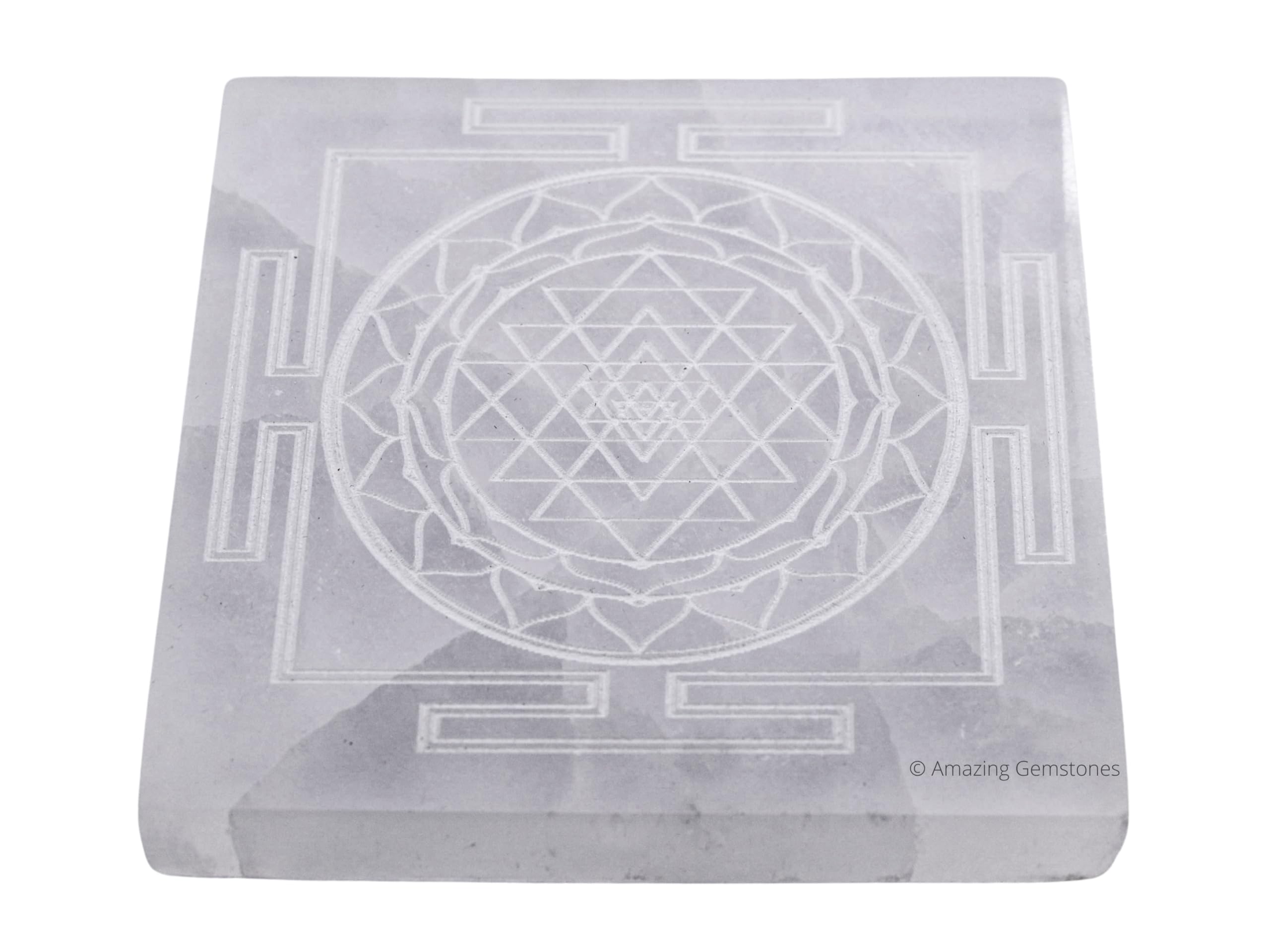 Amazing Gemstone selenite square coaster for home and office decor and protection