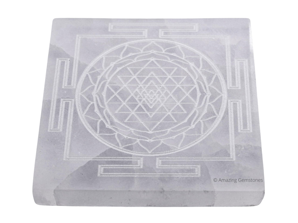 Amazing Gemstone selenite square coaster for home and office decor and protection