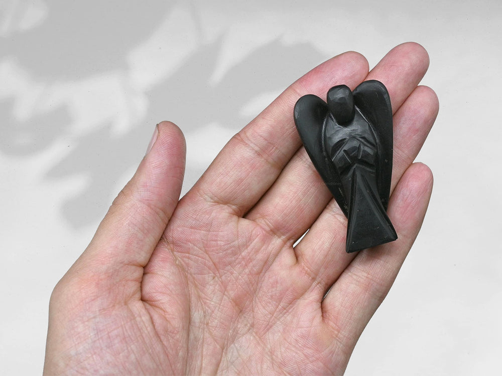 Amazing Gemstone shungite angel birthstone decor for tranquil ambience