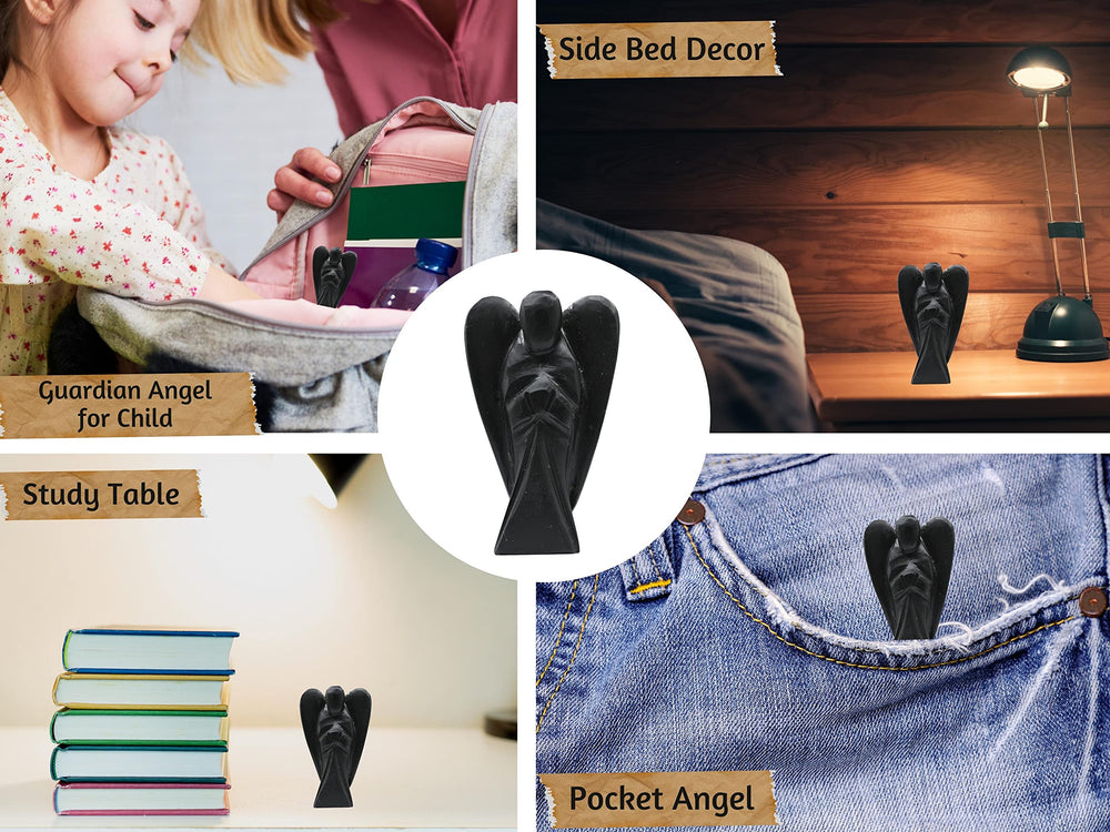 Amazing Gemstone shungite angel gift-ready with velvet pouch