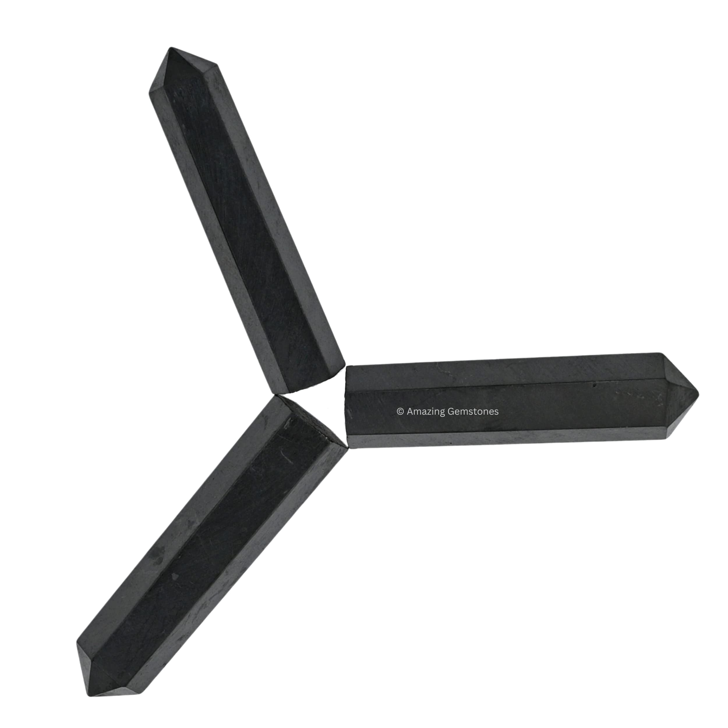 Amazing Gemstone Shungite crystal point suitable for beginner crystal work.