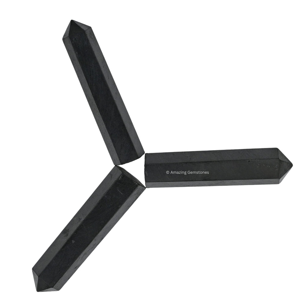 Amazing Gemstone Shungite crystal point suitable for beginner crystal work.