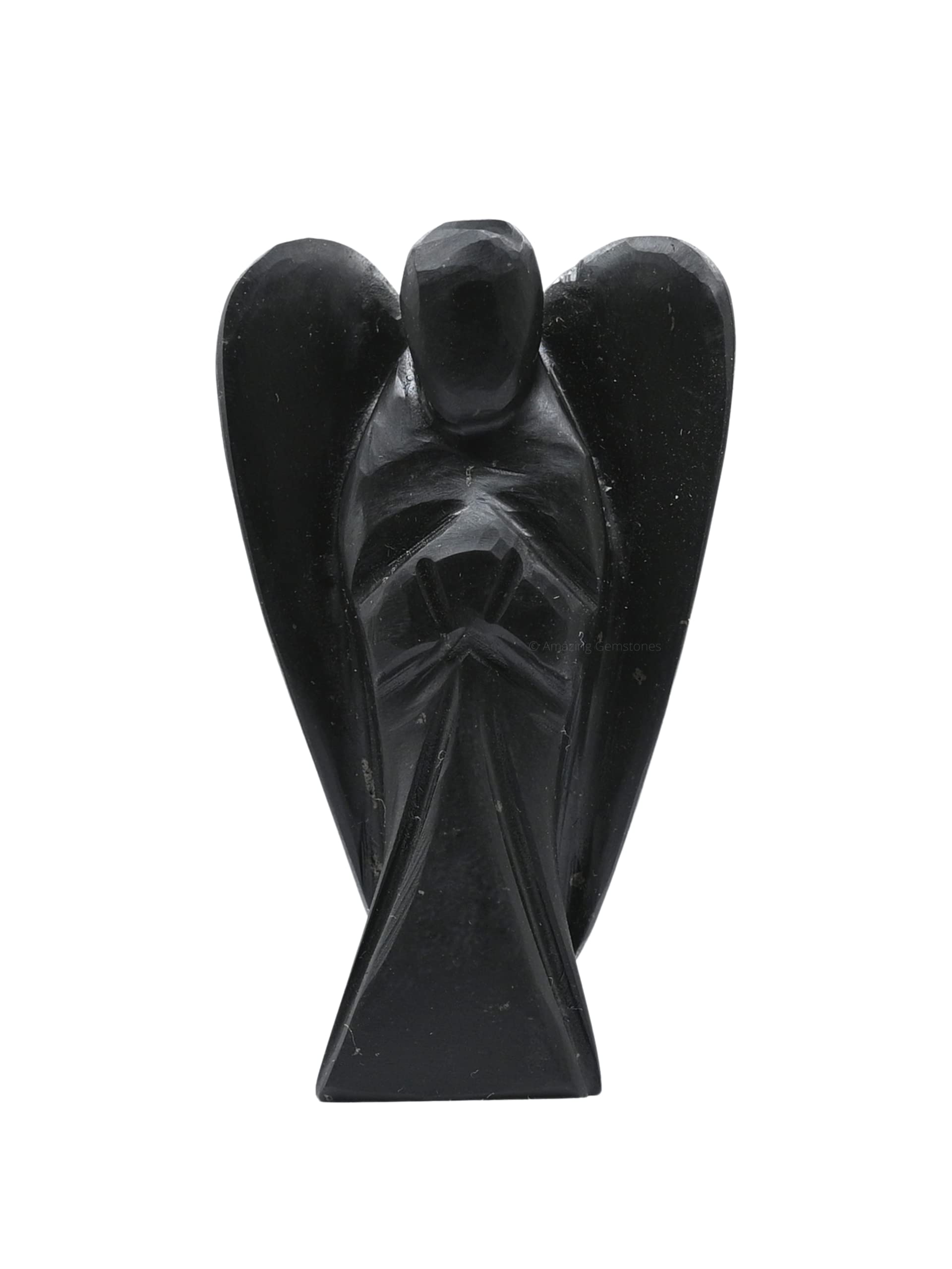 Amazing Gemstone shungite guardian angel figurine 2-inch pocket calm