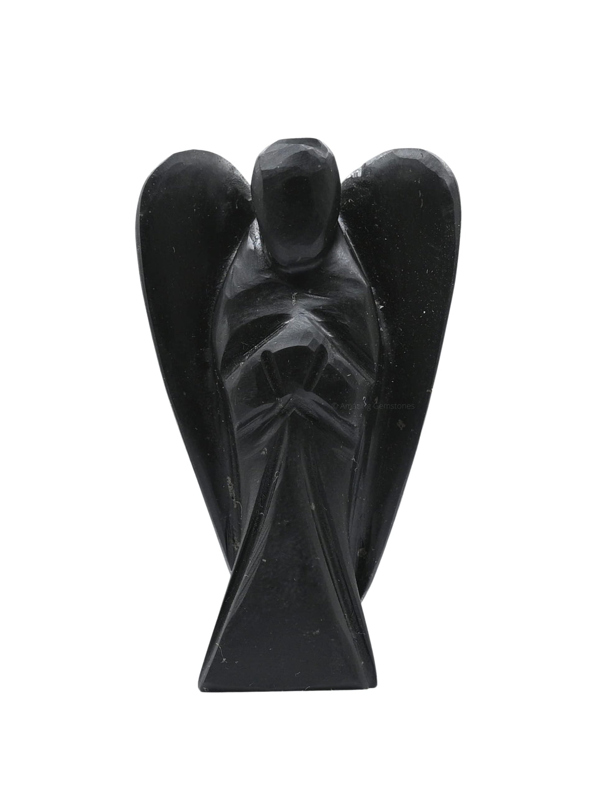 Amazing Gemstone shungite guardian angel figurine 2-inch pocket calm