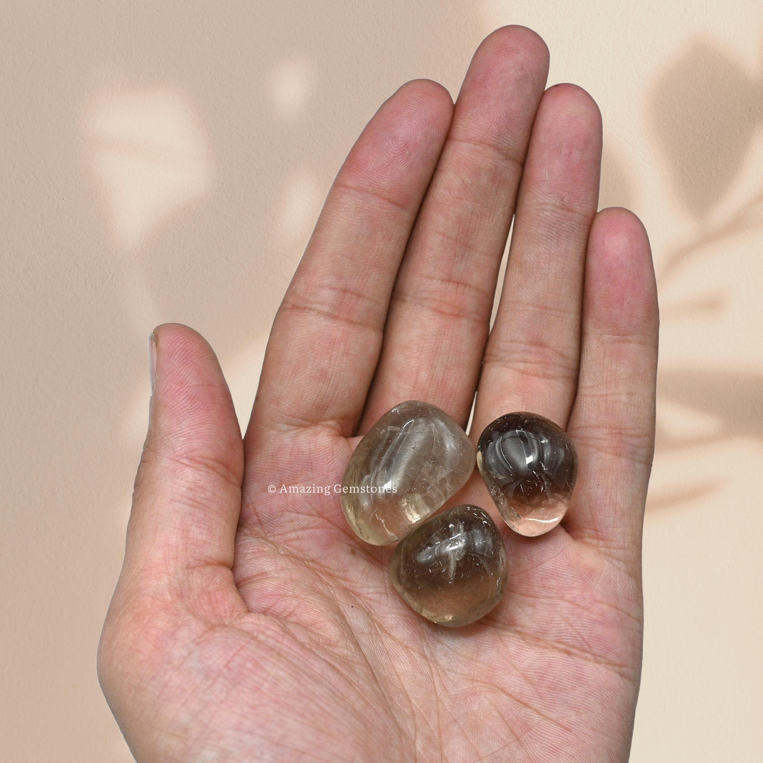 Amazing Gemstone polished smoky quartz rocks brighten homes with earthy tones.