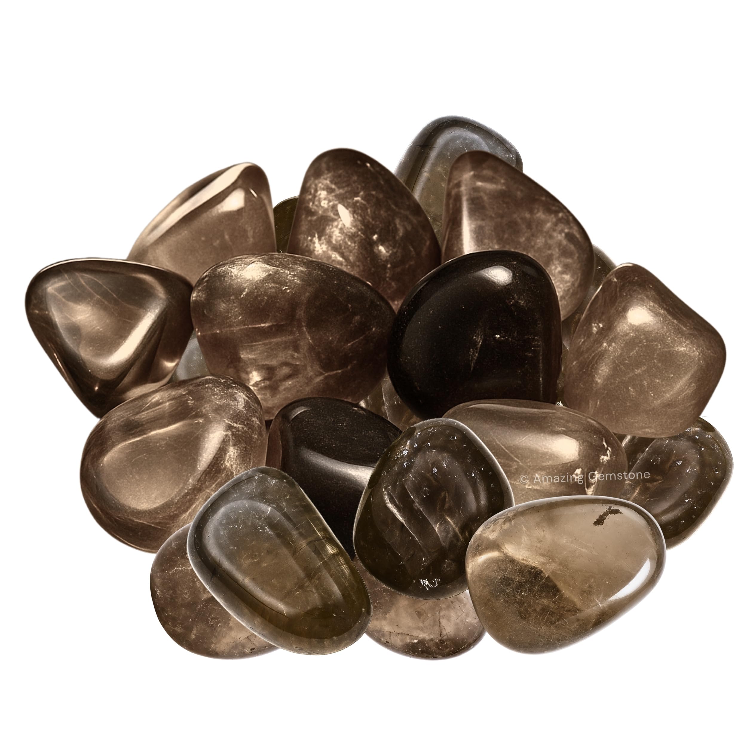 Amazing Gemstone smoky quartz polished rocks for display and collection.